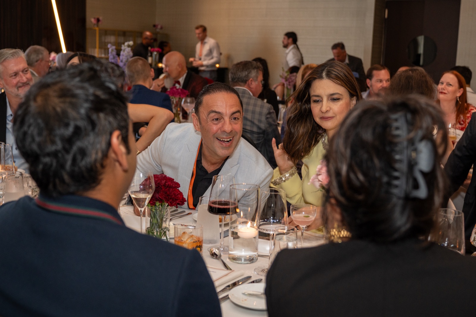 Members connecting over dinner