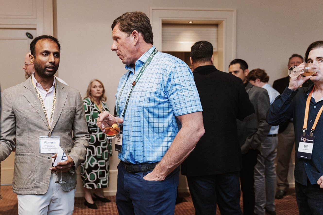 EO Houston members connecting at a chapter event